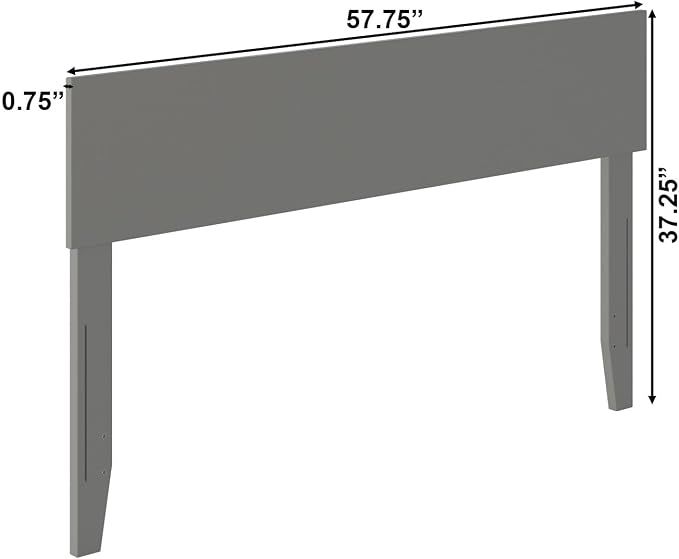 AFI, Orlando Full Adjustable Modern Solid Wood Panel Headboard, Grey