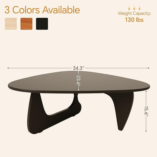 Coffee Tables Wood Small Farmhouse Coffee Table Mid-Century Modern Wood Center Table for Living Room, Black, 35 Inch