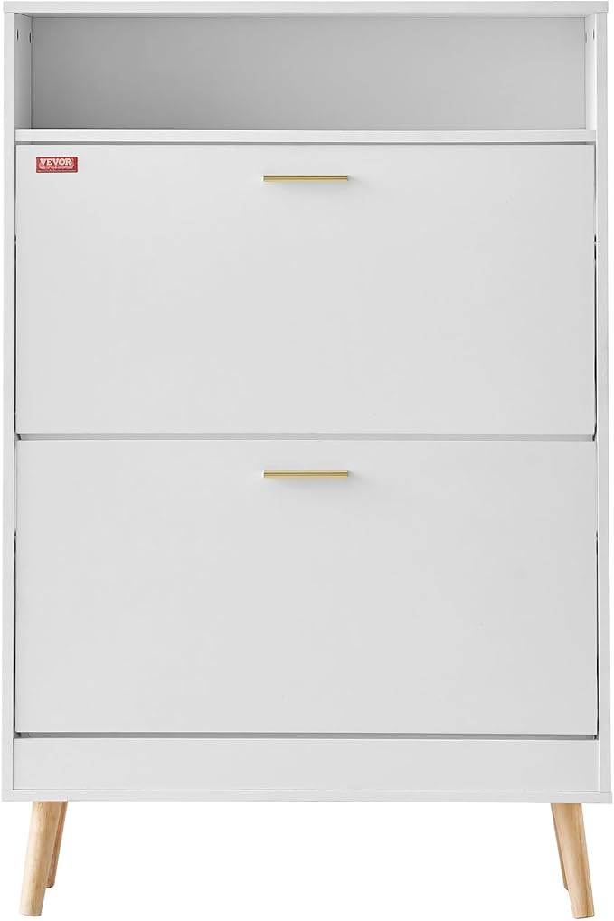 VEVOR Shoe Storage Cabinet for Entryway, 31.5" D x 9.4" W x 47.3" H, White