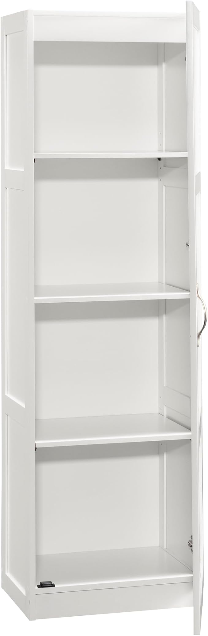 Sauder Miscellaneous Tall Storage Cabinet, Kitchen Pantry, Single Door with Adjustable Shelves, White Finish