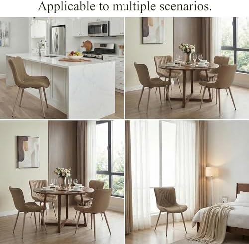 Kidol & Shellder Modern PU Leather Upholstered Dining Chairs Set of 2