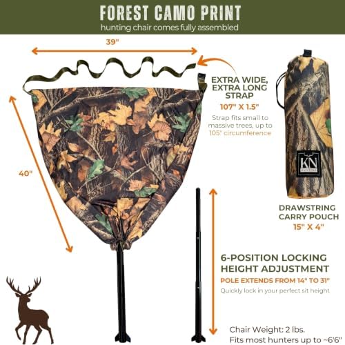 Hammock Chair, Portable Tree Seat for Deer Hunt, Forest Camo