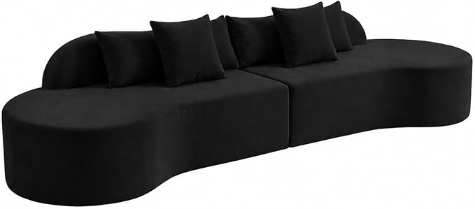 Oversized Modern Curved Cloud Couch Sectional, Boneless Compression Sofa, Modular Sectional Couches, High Density Foam Deep seat Couch with Pillows, Corduroy Sofa for Living Room Office