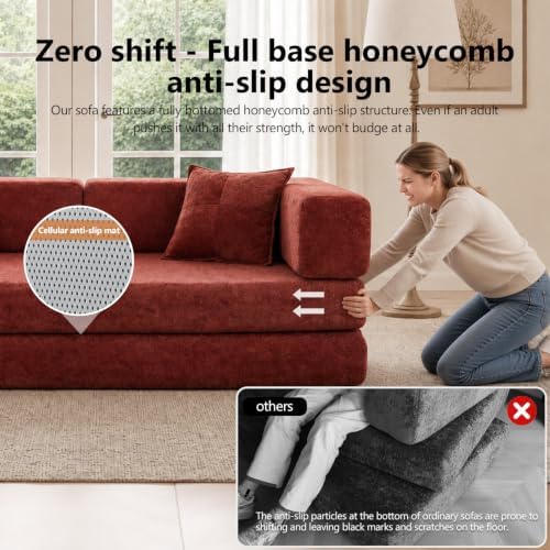 79" Boneless Couch for Living Room, Futon Sleeper Sofa Bed