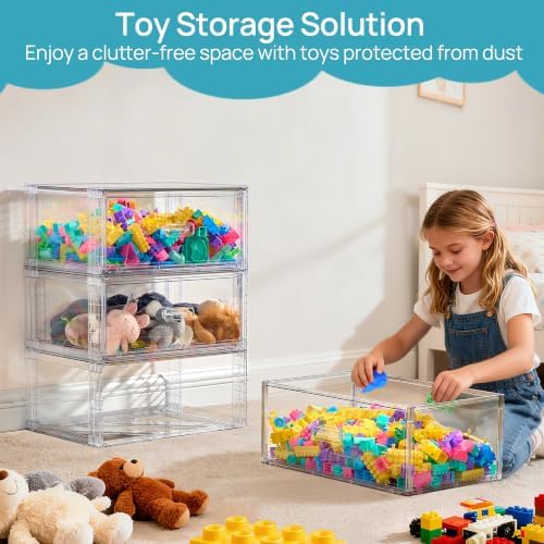 Vtopmart 6 Pack Large Clear Stackable Storage Drawers 23QT
