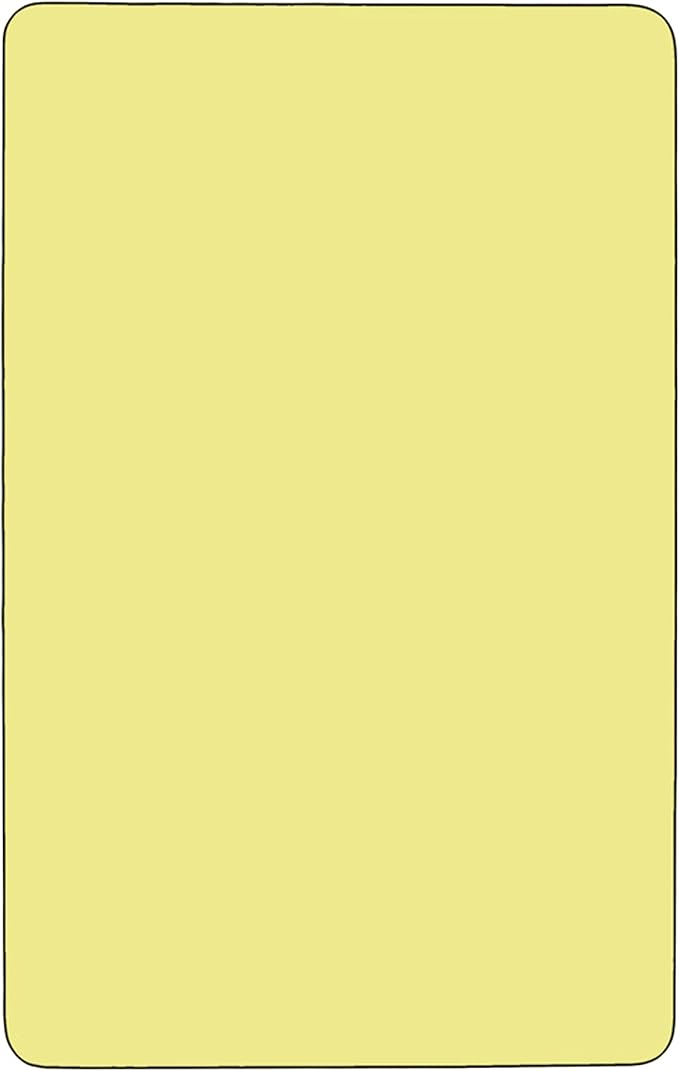 Flash Furniture 30''W x 72''L Rectangular Yellow Thermal Laminate Activity Table - Height Adjustable Short Legs