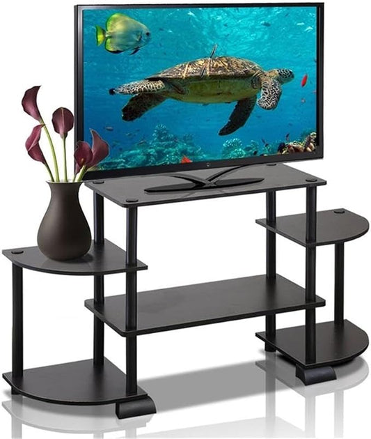 Furinno Turn-N-Tube Rounded Corner TV Entertainment Center, Espresso/Black