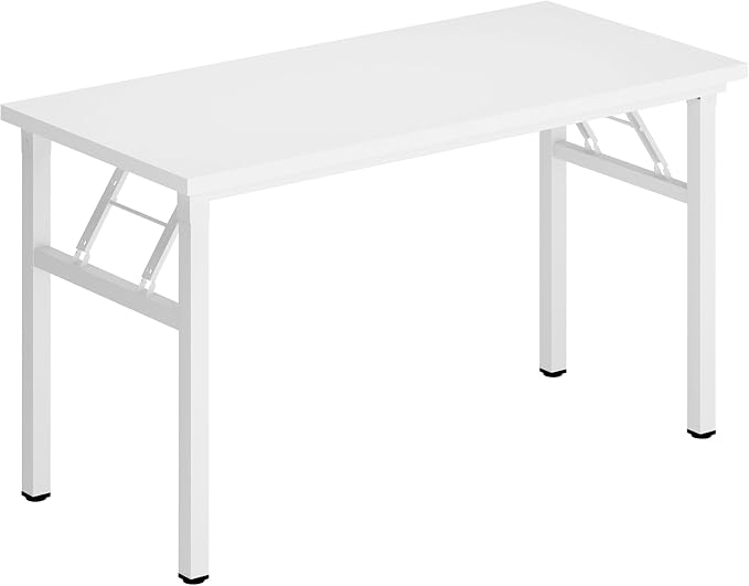 DlandHome 47 inches Folding Table Computer Desk Portable Activity Table Conference Table Home Office Desk, Fully Assembled White DND-ND5-120WW