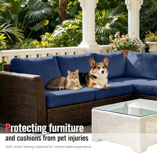 8Pcs Outdoor Cushion Covers, Stretch Patio Furniture Couch Chair Slipcovers