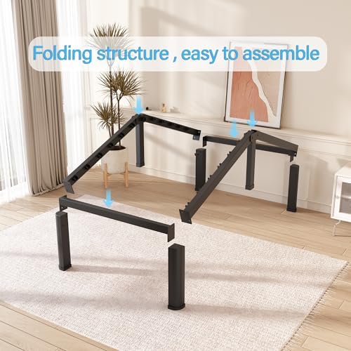 FUIOBYVV 10 Inch Twin Metal Bed Frame with Rounded Corner,Mattress Retainer