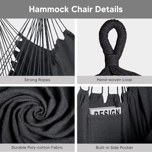 SUNCREAT 2-in-1 Convertible Hammock with Stand, Blue White Stripe
