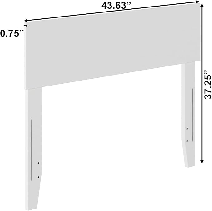 AFI, Orlando Twin Adjustable Modern Solid Wood Panel Headboard, White