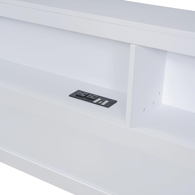 Bellemave Full Corner Bed Frame, Wood Full Size Daybed with L-Shaped Bookcase and 2 Drawers,Daybed with Storage Cabinets, White