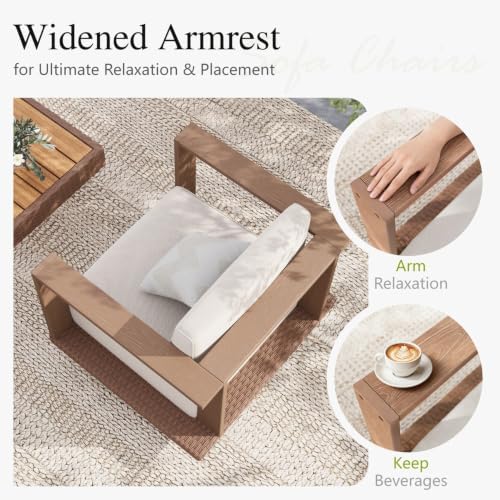 Sophia & William 5-Piece HDPE Patio Furniture Set with 9.8" Thick Cushion