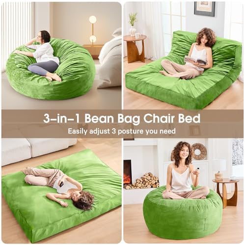 Bean Bag Chairs for Adults - Giant Bean Bag Convertible Floor Sofa