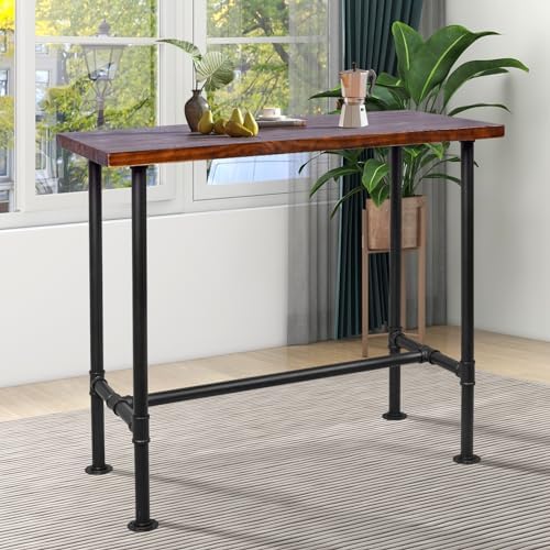 Industrial pub bar Table, Brown, 47.3" × 23.6"