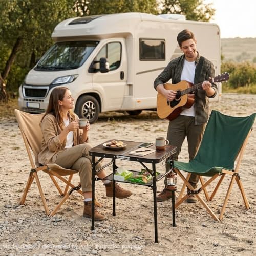 Folding Picnic Table 2ft Portable Camping Table Adjustable Heights