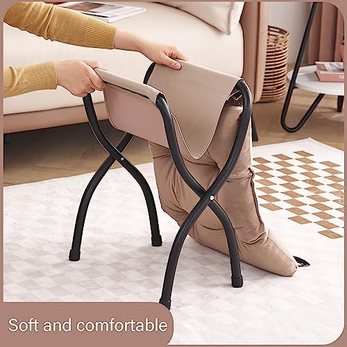 LITA Folding Ottoman, Foldable Footrest Stool, Portable Small Foot Stool for Couch, Collapsible Foot Rest Ottoman for Sofa, Accent Padded Ottomans for Lazy Chair, Living Room, Bedroom