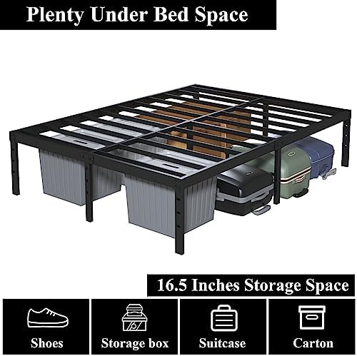 Upcanso 18 Inch California King Bed Frames Platform with High Storage