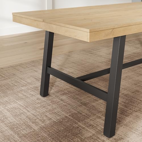 Garvee 79" Rectangular Dining Table, Modern Kitchen Table, Natural