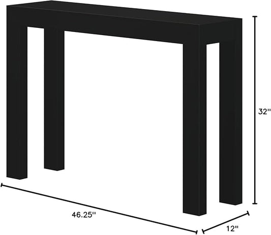 Plank+Beam Modern 46 Inch Console Table, Solid Pine Wood Entryway Table, Narrow Sofa Table for Hallway or Living Room, Black