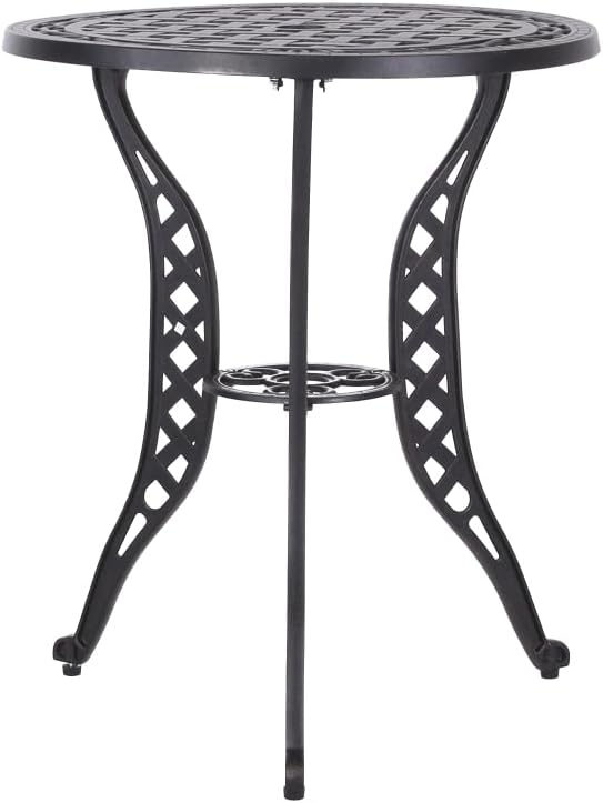 Metal Bistro Set, Bono Outdoor Patio Dining Set Garden Cafe Table and Chair Set for Balcony Porch Backyard Deck Lawn Outdoor Seating