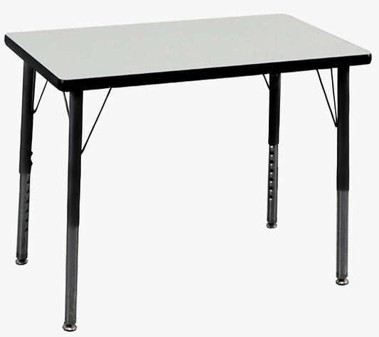 Rectangle Activity Kids Table About 24 x 36 inch (60 x 90cm) - Height Adjustable Legs - Durable Spray Edge - for Commercial Spaces