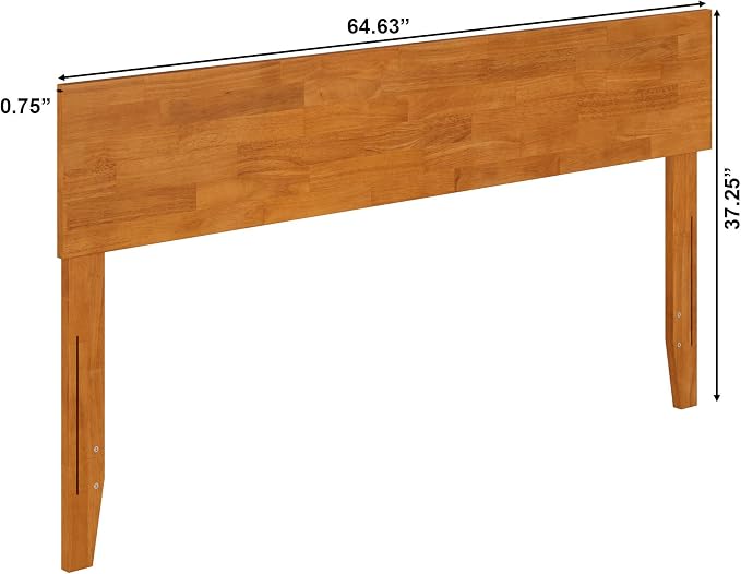 AFI, Orlando Queen Adjustable Modern Solid Wood Panel Headboard, Light Toffee