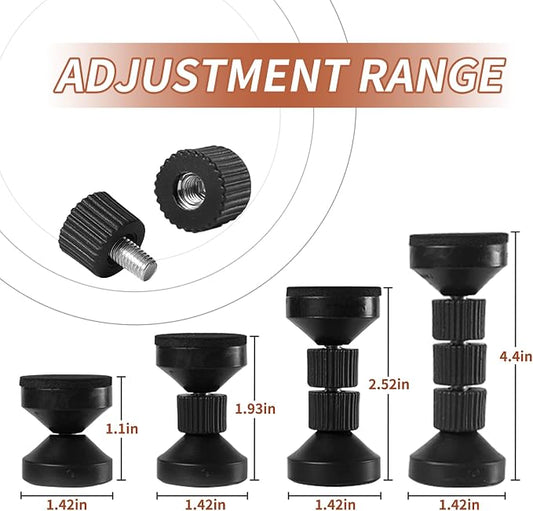 dadop Adjustable Threaded Bed Frame Anti-Shake Tool for Bed, Headboard Stoppers, Bedside Headboards Prevent loosening Anti-Shake Fixer, Easy Install (2pcs Black Upgraded Version, 40-100mm)