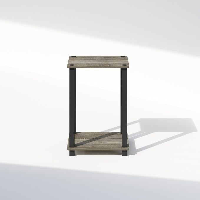 Furinno Simplistic Night Stand, 2-Tier Small Nightstand with Open Shelf, Toolless Assembly Bedside Table, End Table, Side Table, for Bedroom, Closet, Dorm, French Oak