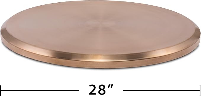 TIKI Reunion Tabletop Fire Pit Cover – 28.5" Durable 304 Stainless Steel Lid – Weather-Resistant Outdoor Fire Pit Protection – Converts Fire Pit into Table – Patio & Backyard Accessory, Gold