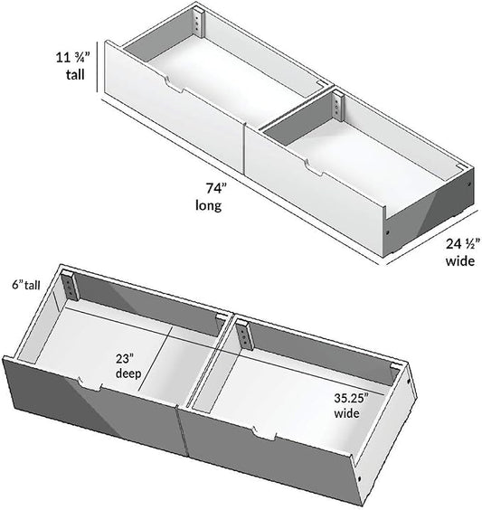 Max & Lily Under Bed Storage Drawers, Blue