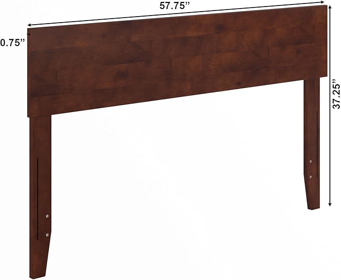 AFI, Orlando Full Adjustable Modern Solid Wood Panel Headboard, Walnut