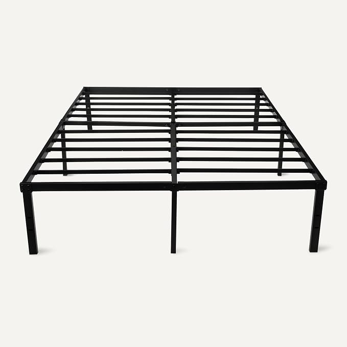 Amazon Basics - Metal Bed Frame, Non-Foldable Platform Bed, Easy Assembly, Full, 54W x 75L in, Black