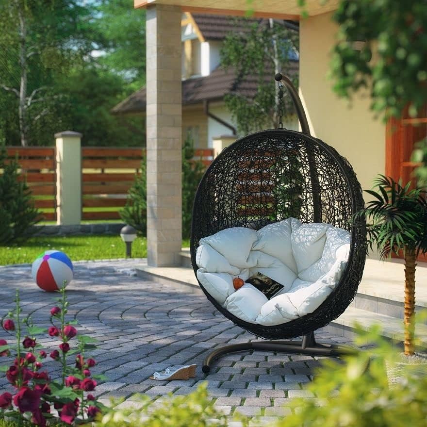 Lifup Water Resistant Papasan Chair Cushion White Round 31"
