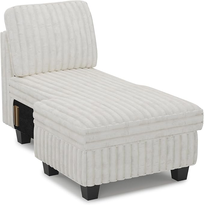 Belffin Modular Sectional Storage Chaise Module for Modular Sectional Sofa Left-Facing Chaise Beige Couch