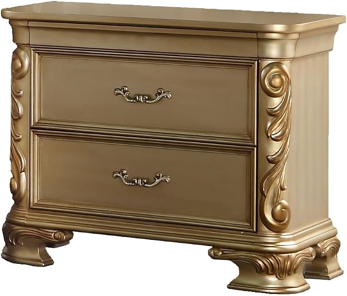 First of a Kind Miranda Gold Queen 5 Piece Bedroom Set