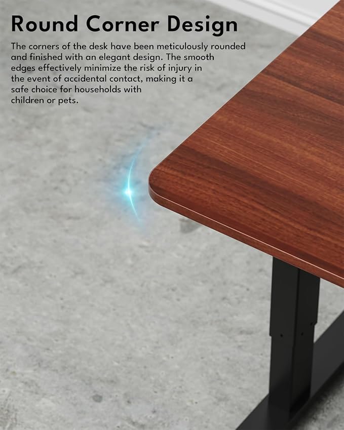 Standing Desk, Height Adjustable Electric Stand up Desk, 40 x 24 Inches Sit Stand Home Office Desk with Splice Board, Black Frame/Walnut Top