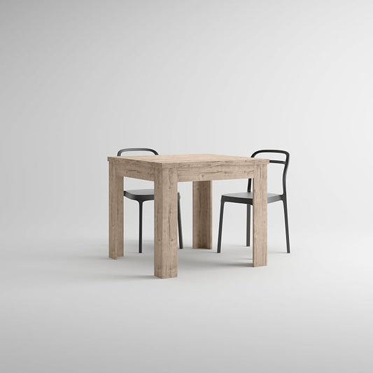 Mobili Fiver, Square extendable Dining Table, Eldorado, 35.4(70.9) x35.4 in, Oak, for 4-8 People, Expandable Dining Table for Kitchen, Italian Furniture