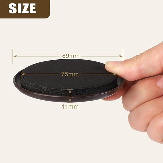 10PCS Furniture Sliders, 3 1/2" Furniture Sliders for Hardwood Floors, Reusable for Carpet, Heavy Duty Furniture Movers Sliders, Carpet, Floor Protectors (Brown)