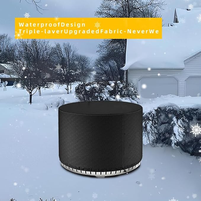 Fire Pit Cover Round for Solo Stove Yukon 27 inch-30 inch, Waterproof Smokeless Fire Pit Cover, Fits for Gas/Table/Bowl Fire Pits - 30 inch D X 18 inch H
