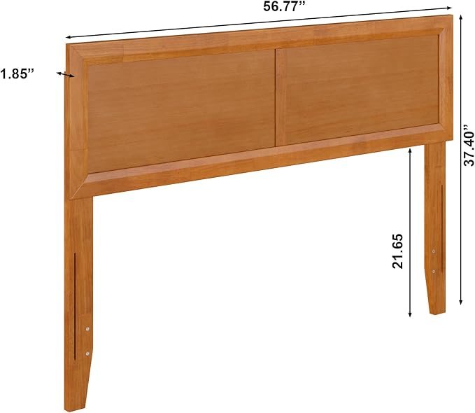 AFI, Sophia Adjustable Modern Full Wood Headboard, Light Toffee