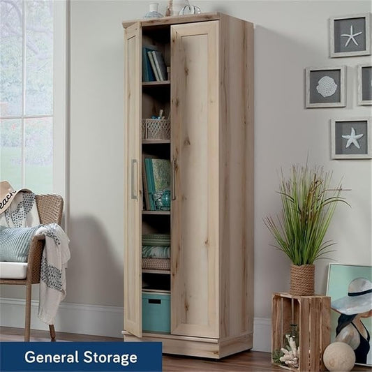 Sauder HomePlus Two Door Storage Cabinet/Pantry Cabinet, Pacific Maple Finish | Two Door