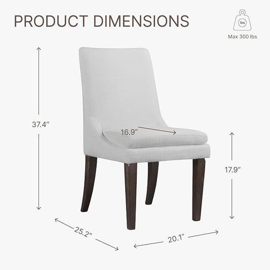 KISLOT Upholstered Dining Chairs Modern Sidechair Performance Fabric High Back Armlesschair for Diningroom Kitchen,White,Set of 4(2 Box)
