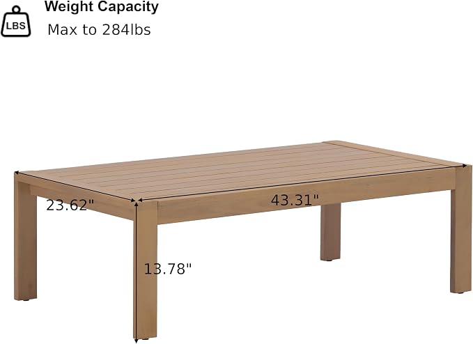 Merax 5 Piece All-Weather Acacia Wood Outdoor Conversation Set, 8-Seater | Patio 2 3-Seater Sofas, 2 Club Chairs with Coushions, 1 Coffee Table for Backyard, Deck, Poolside, Easy Assemble, Teak+ Beige