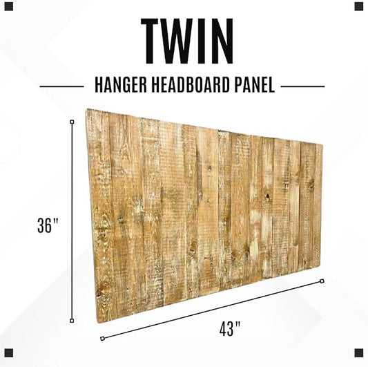 Barn Walls Boho Whitewash Headboard, Bohemian Design, Solid Wood Headboard, Floating Panels, Wall Mount, Adjustable Height, Easy Assembly, Twin Size