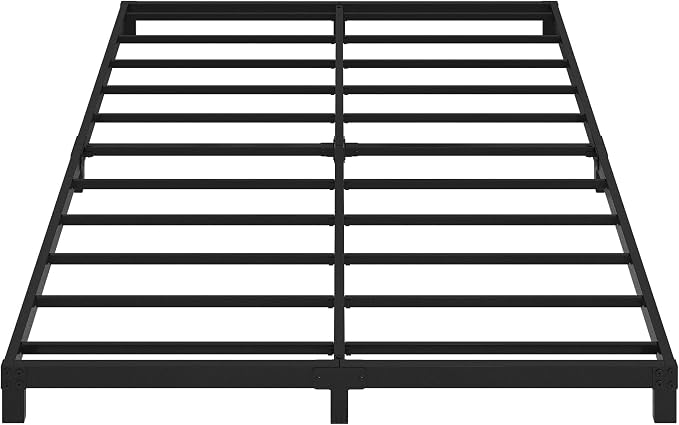 Cieemine 5 Inch Low Queen Bed Frame, Heavy Duty Bed Frame Queen Size Low Profile, No Box Spring Needed, Easy Assembly, Noise Free, Black