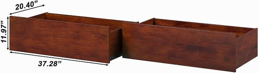 AFI Twin/Full Under Bed Storage Drawers (Set of 2), Walnut