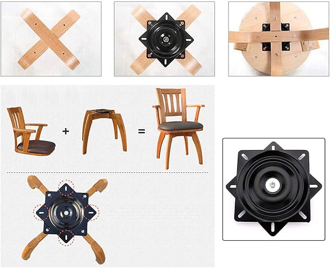 Plutreas Heavy Duty Bar Stool Swivel Replacement for Recliner Chair, Bar Stool Swivel Plate (7 inch)