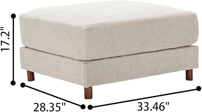 Oversized L Shaped Sectional Couch for Living Room, Extra Large Deep Seat Modular Sectional Sofa with Washable Covers, Modern Cloud Couch for Apartment, Bedroom (Beige, Ottoman)